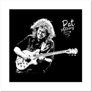 pat metheny // white Posters and Art